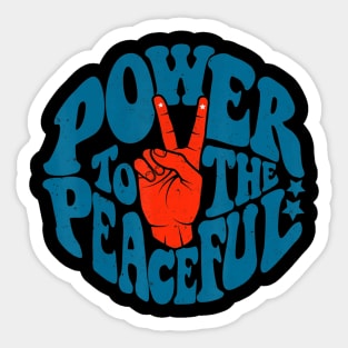Power To The Peaceful Retro Vintage 70s 4th Of July Gift Sticker